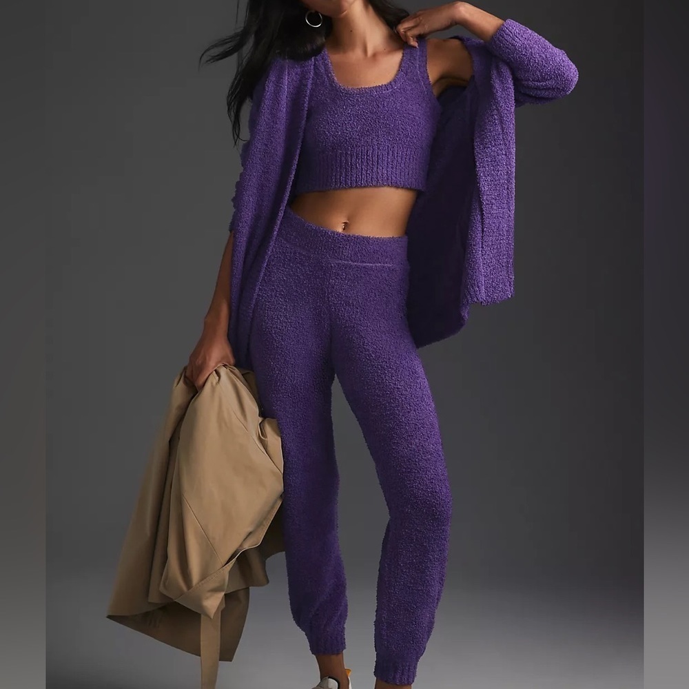 Nwt - Anthropologie Daily Practice Snuggle Fleece Cardigan, Top, And Pant